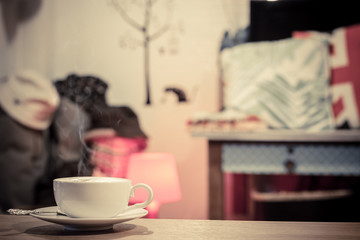 Coffee cup in coffee shop