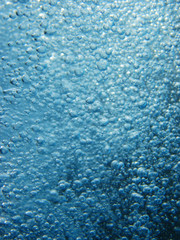 blue water with oxygen bubbles texture