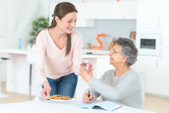 Senior Woman Taking Her Daily Medication