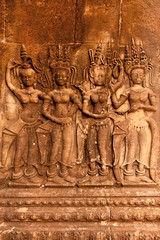Apsara carving, Angkor wat, Cambodia