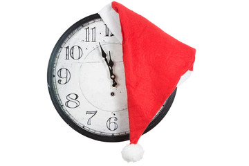 Vintage Wanduhr mir weihnachtsmannmütze