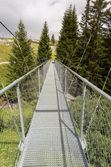 Pont suspendu en montagne