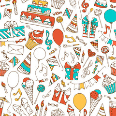 Seamless birthday pattern.