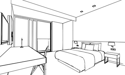 outline sketch of a interior