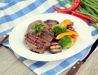 Delicious grilled beef steakes