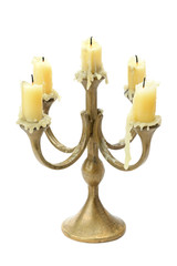 Fototapeta premium Bronze candelabrum isolated on white