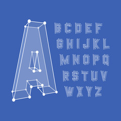 Alphabet set. 3d vector illustration. Design elements.
