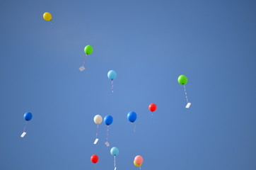 Luftballons am Himmel
