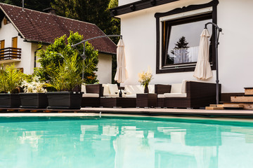 Luxury pool lounge