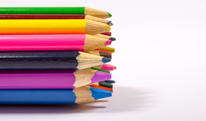 Colorful pencil crayons. Back to school