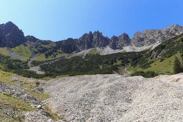 Eastern Karwendel High Mountains in Austria in Tyrol