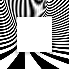 Black and white abstract striped background. Optical Art. 