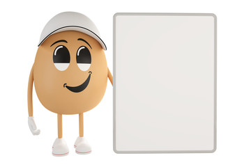 3d funny mascot give message isolated on white