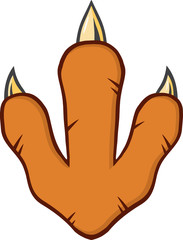 Red Dinosaur Paw With Claws