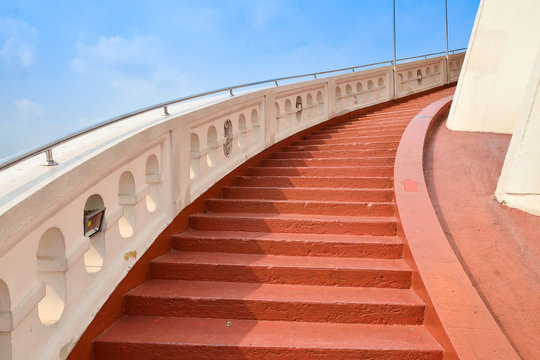 Red concrete stair