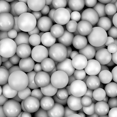 Abstract vector background with various balls. Spheric pattern. 