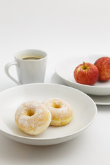 Donut on the white plate