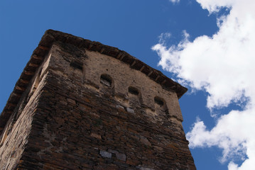 Georgia, Svaneti towers in mountains