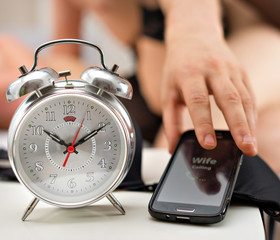 Husband is cheating. Wife calling at the wrong time.