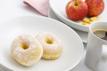 Donut on the white plate
