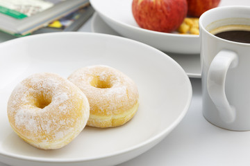 Donut on the white plate