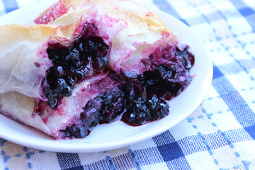 Pie with blueberries