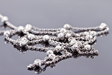 Elegant unusual silver chain