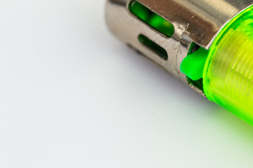 Closeup Macro of a green lighter