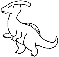 パラサウロロフス　モノクロ