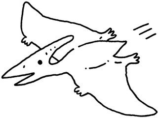 プテラノドン　モノクロ