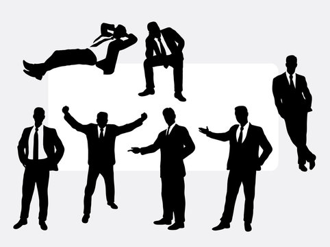 Useful businessman action silhouettes. Good use for any design you want.