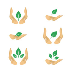 Vector variants of ecology protection symbols for poster