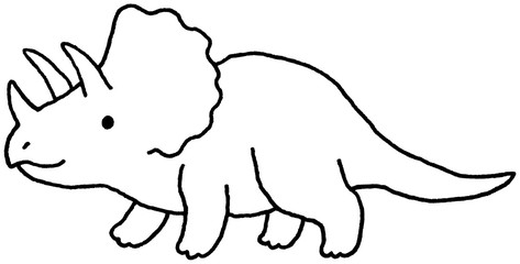 トリケラトプス　モノクロ