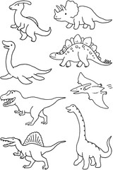 恐竜　種類　モノクロ © す～ロン