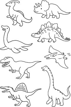 恐竜　種類　モノクロ