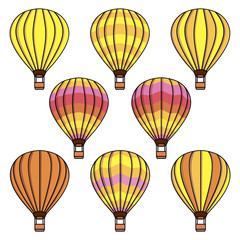 Obraz premium Vector set of bright air balloons