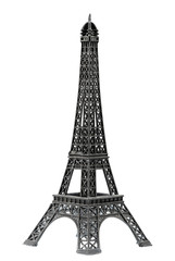 Fototapeta na wymiar Keychain souvenir from metal Eiffel Tower Paris isolated on white
