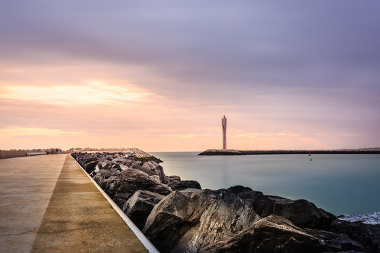 Wellenbrecher in Oostende, Belgien
