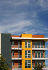 New Modern Luxury apartments (condo) in bright sunny day