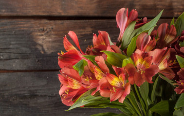 Bouquet of beautiful red lily