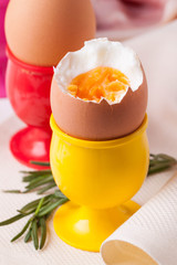 boiled eggs and rosemary