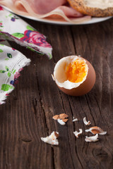 boiled egg and textile