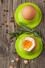 boiled eggs and rosemary