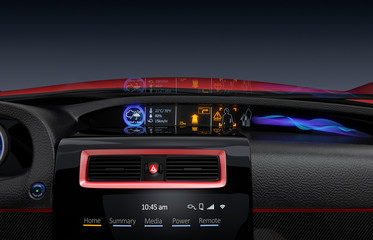 Center multi-information console design for intelligent electric car.