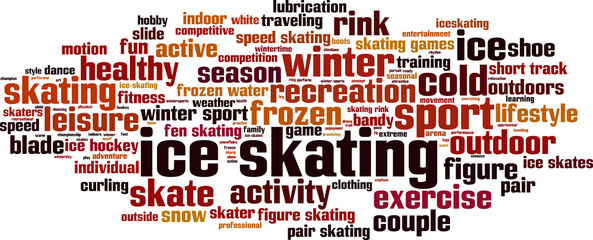 Ice skating word cloud concept. Vector illustration