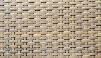 Traditional Brown Handicraft Rattan Weave Thai Style Pattern Background Texture Surface for Furniture Material

