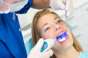 Fototapeta premium Woman at a dental appointment