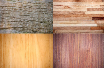 Collage of high-detailed wood textures