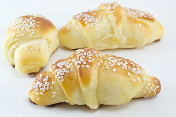 Homemade pastry on white