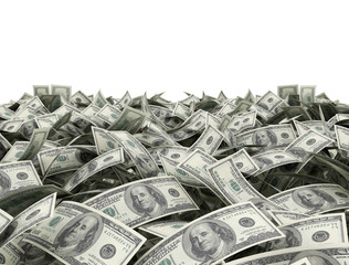 Money background with white copy space area